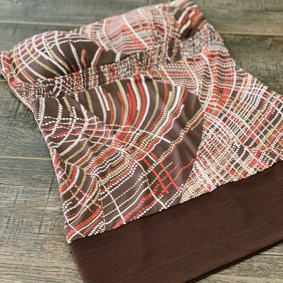 XOXO Size Medium Strapless Stretchy Tube Top 70s Style Pattern Print Sleeveless - Picture 1 of 7